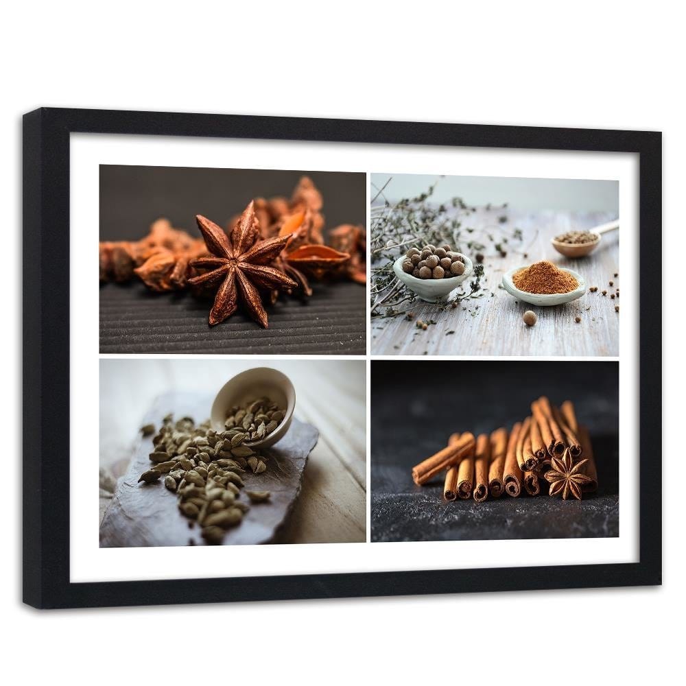 Glezna melnā rāmī - Cinnamon Cardamom Spice Home Trends