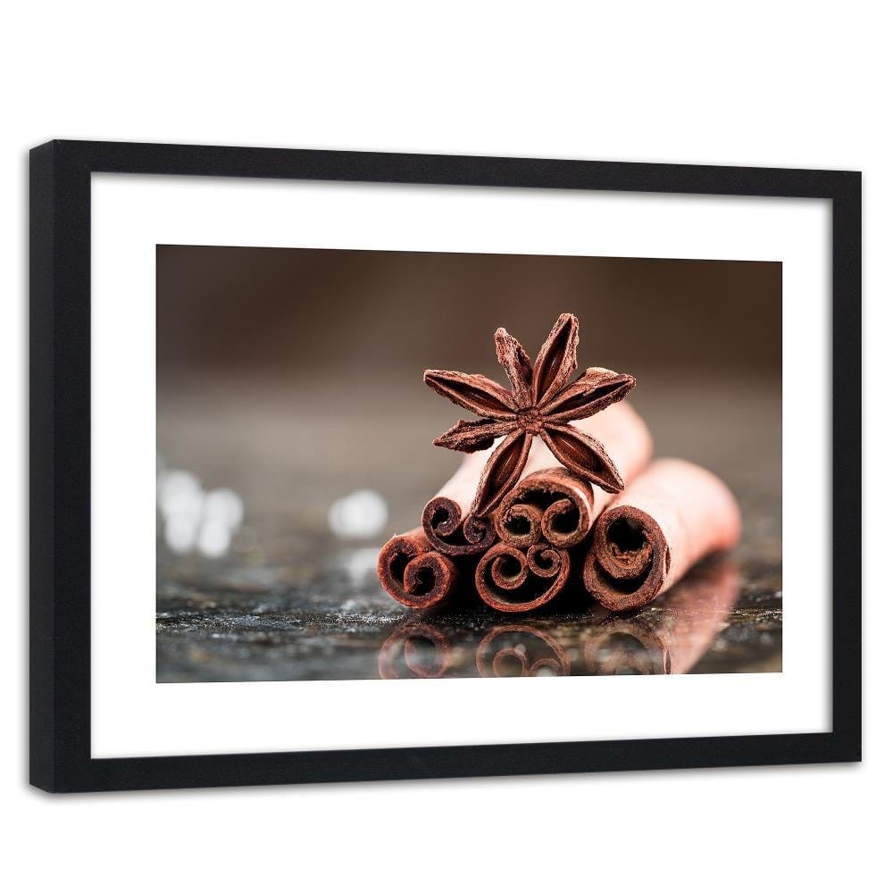 Glezna melnā rāmī - Cinnamon Sticks Home Trends