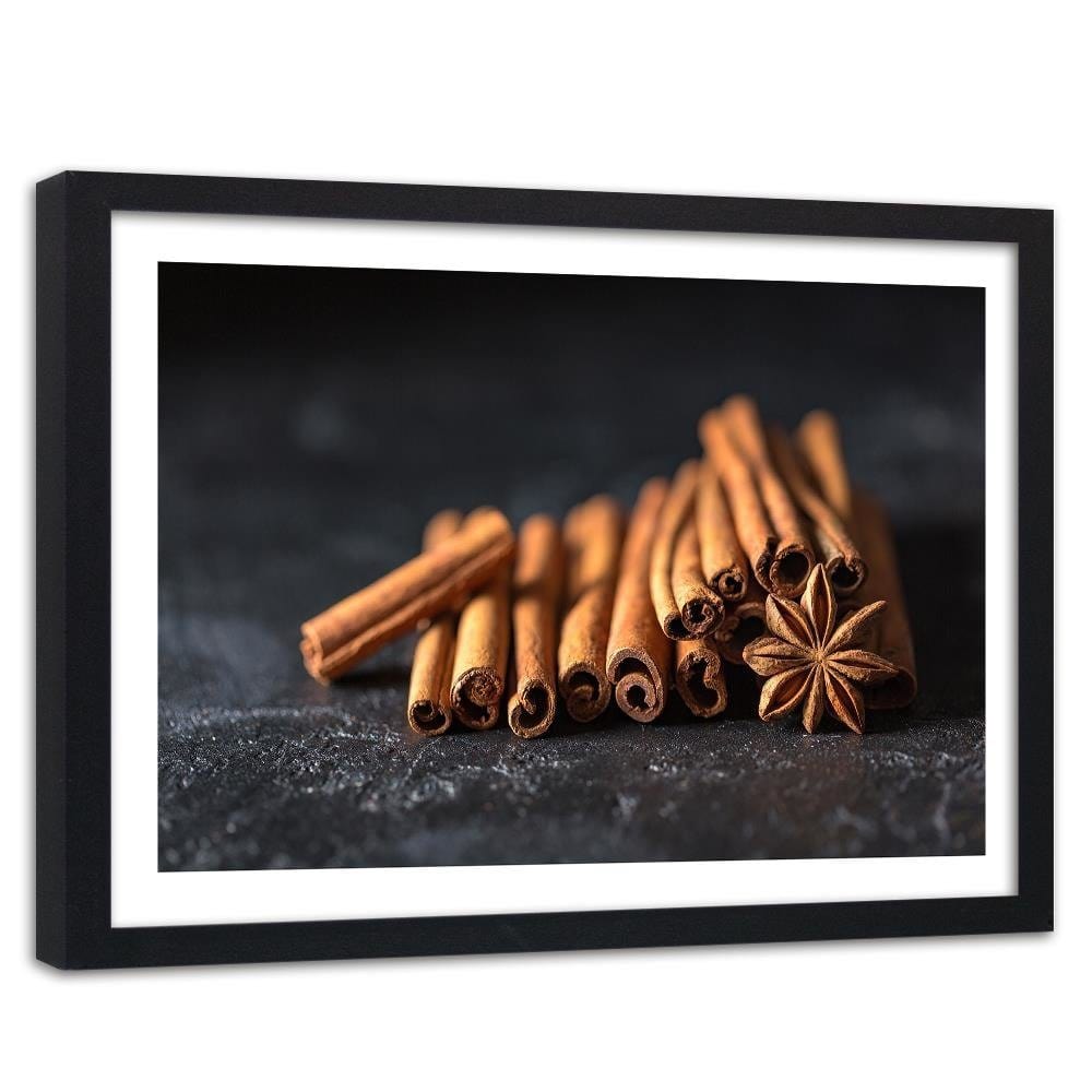 Glezna melnā rāmī - Cinnamon Sticks Home Trends
