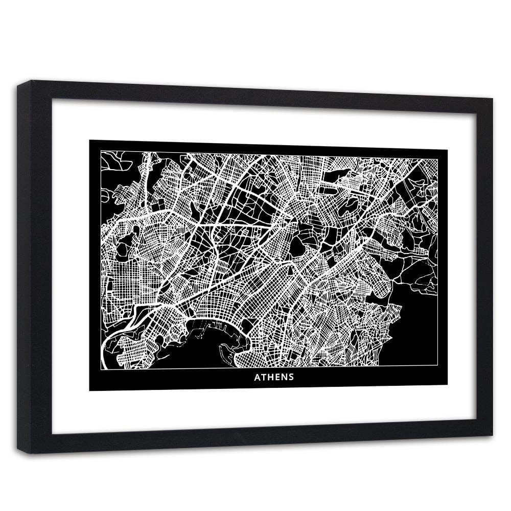 Glezna melnā rāmī - City Athens Home Trends