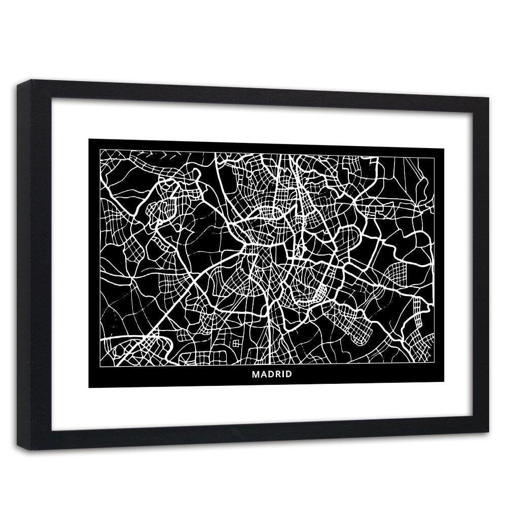 Glezna melnā rāmī - City In Madrid Home Trends