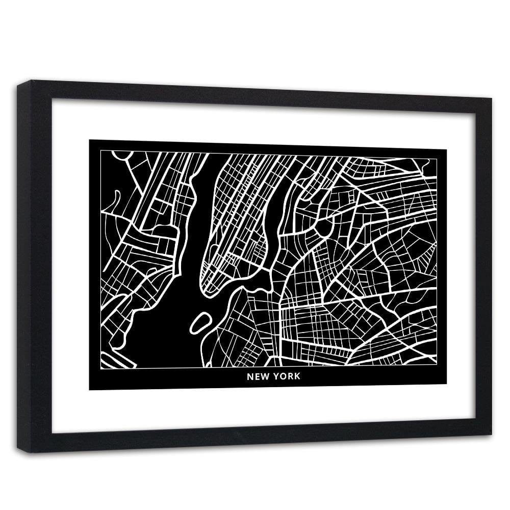 Glezna melnā rāmī - City In New York Home Trends