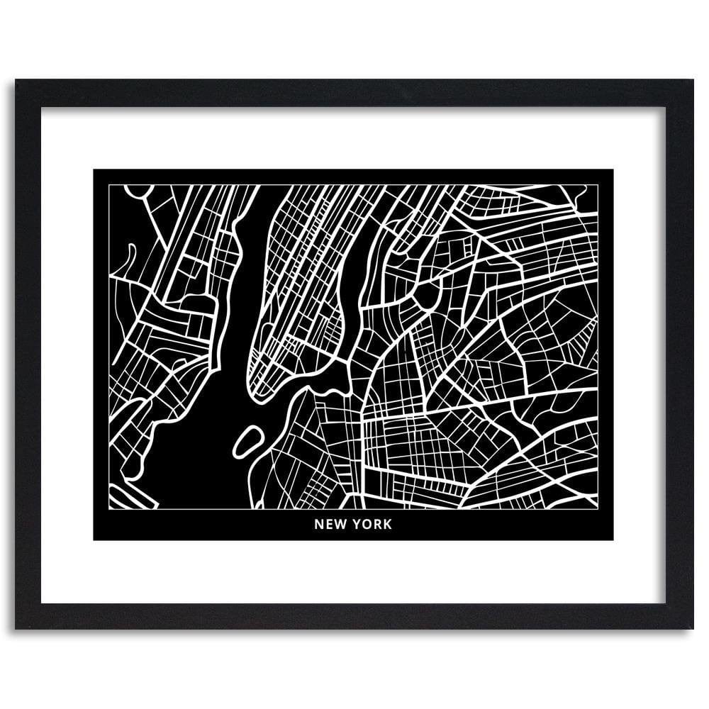 Glezna melnā rāmī - City In New York Home Trends