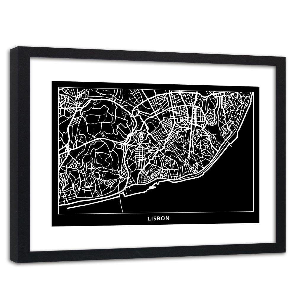 Glezna melnā rāmī - City Lisbon Home Trends