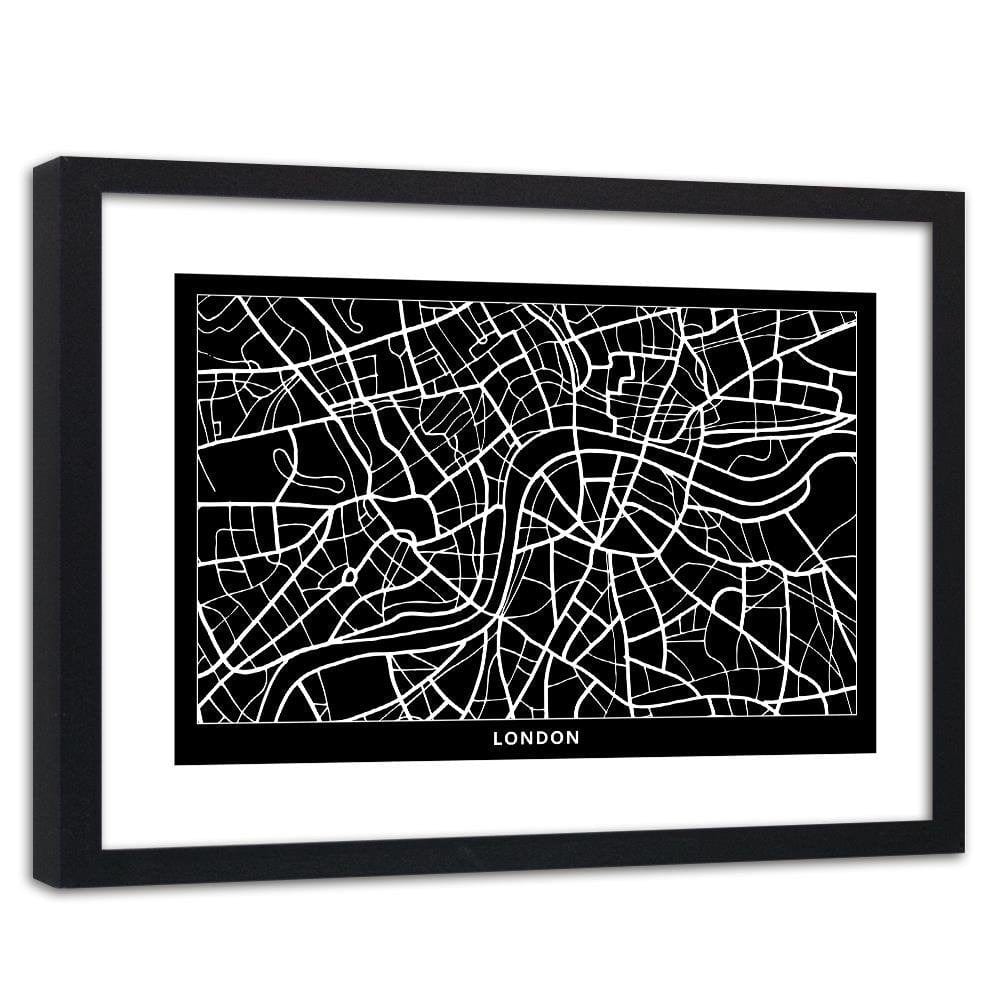 Glezna melnā rāmī - City London Home Trends