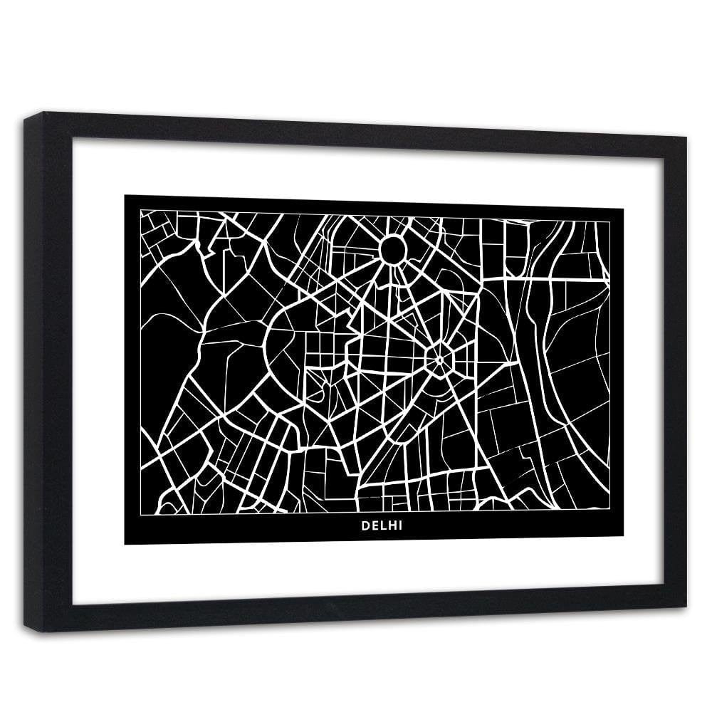 Glezna melnā rāmī - City Of Delhi Home Trends