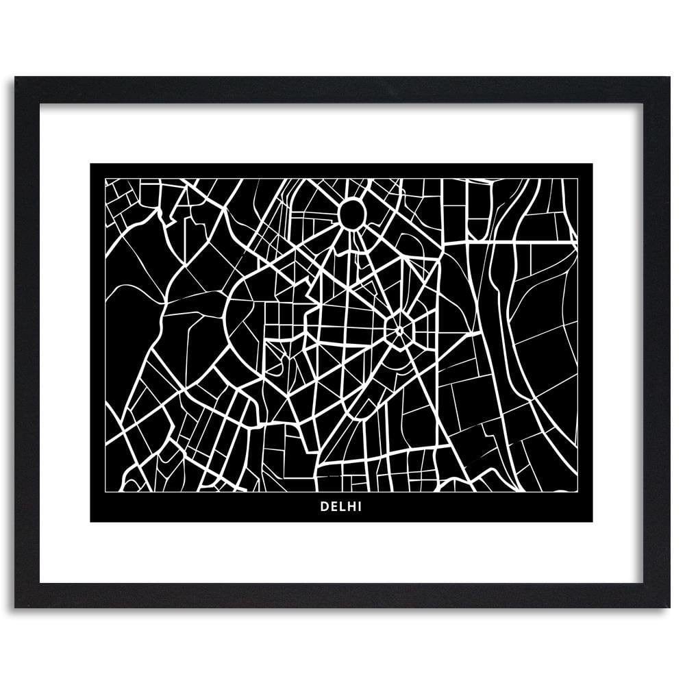 Glezna melnā rāmī - City Of Delhi Home Trends