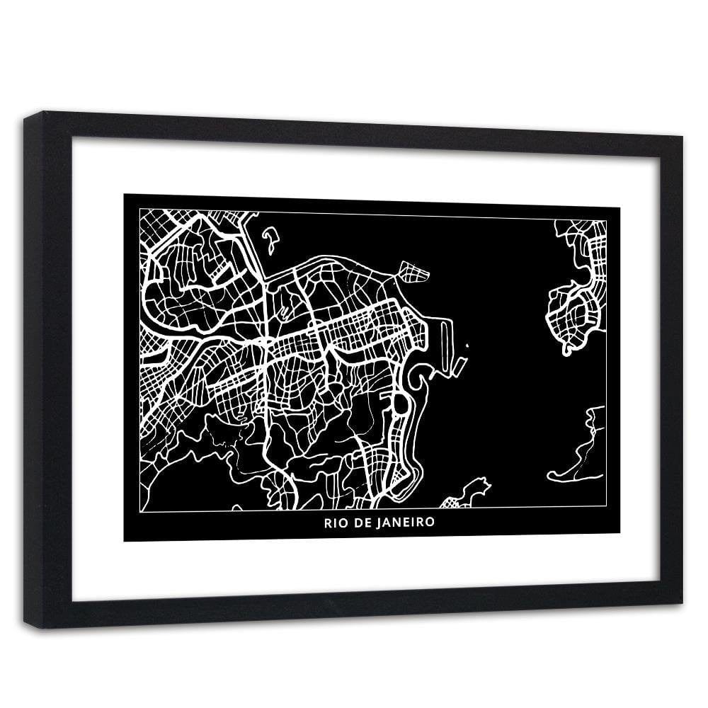 Glezna melnā rāmī - City Of Rio De Janeiro Home Trends
