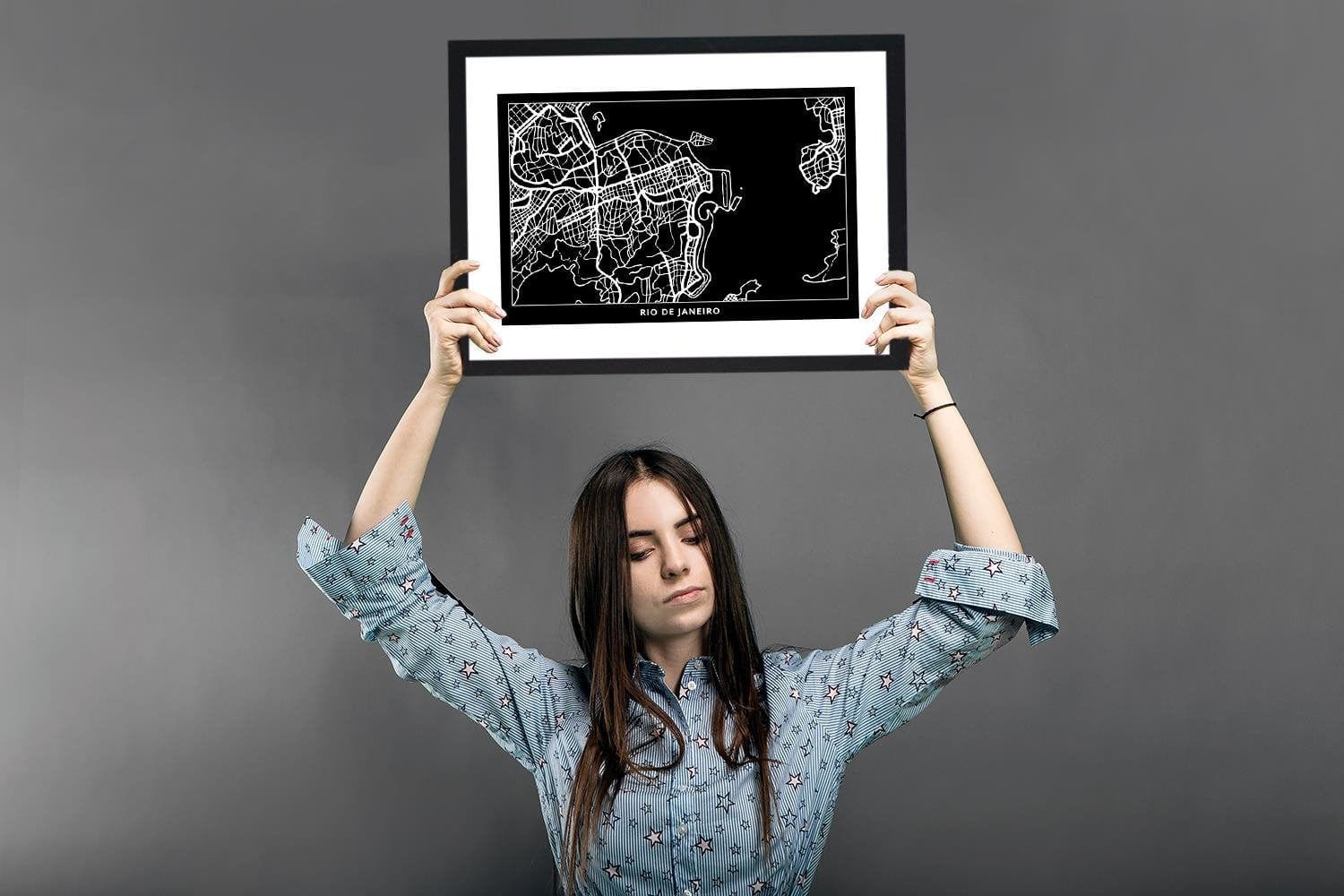 Glezna melnā rāmī - City Of Rio De Janeiro Home Trends