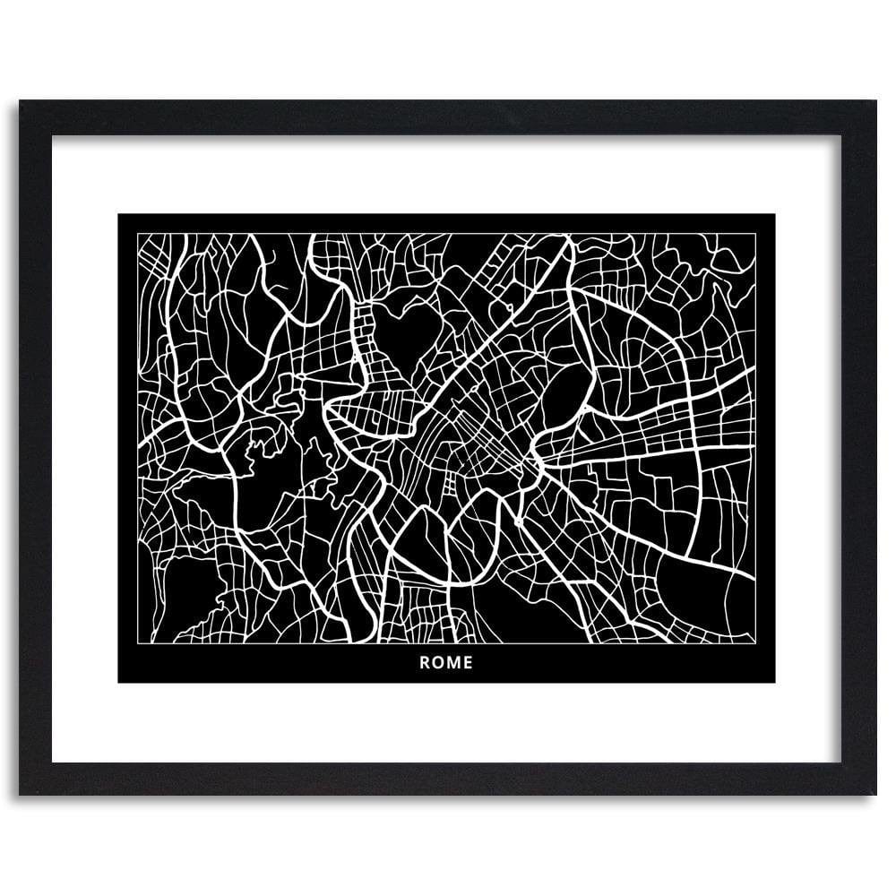 Glezna melnā rāmī - City Plan Rome Home Trends