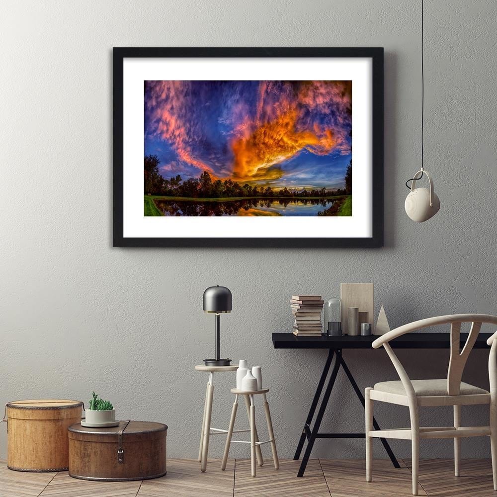 Glezna melnā rāmī - Clouds In The Sky 3 Home Trends