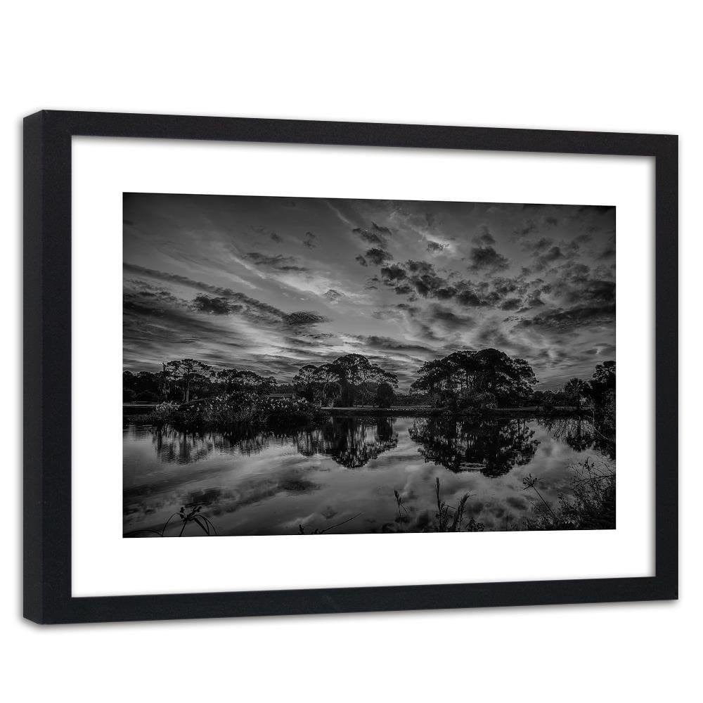 Glezna melnā rāmī - Clouds Over The Lake 2 Home Trends