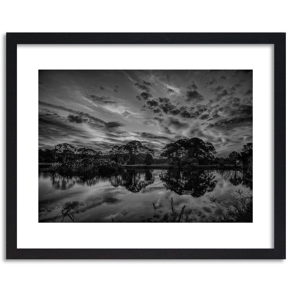 Glezna melnā rāmī - Clouds Over The Lake 2 Home Trends