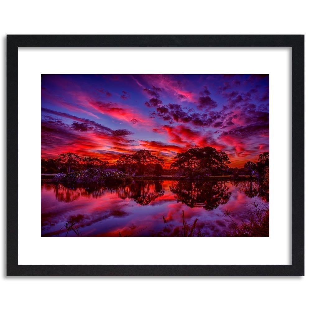 Glezna melnā rāmī - Clouds Over The Lake 3 Home Trends