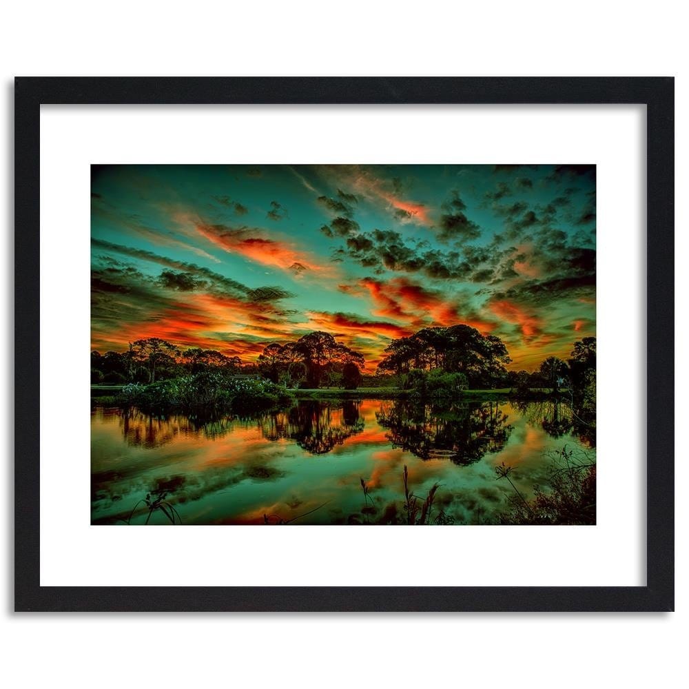 Glezna melnā rāmī - Clouds Over The Lake 4 Home Trends