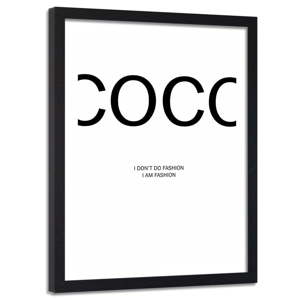Glezna melnā rāmī - Coco Chanel Quote Home Trends