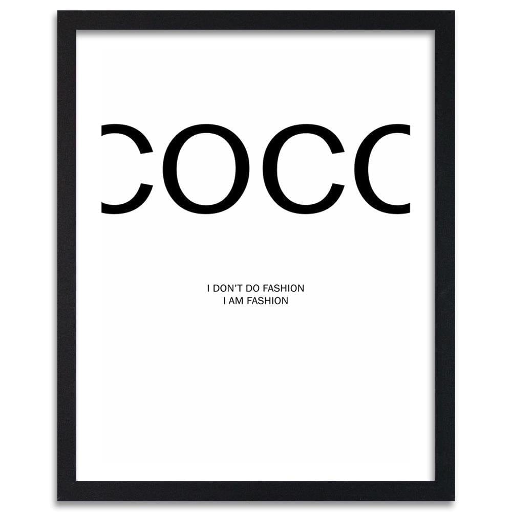 Glezna melnā rāmī - Coco Chanel Quote Home Trends