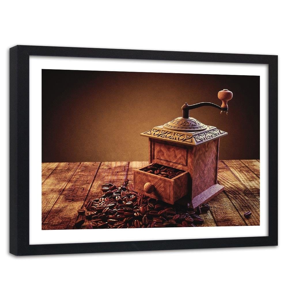 Glezna melnā rāmī - Coffee Grinder Home Trends