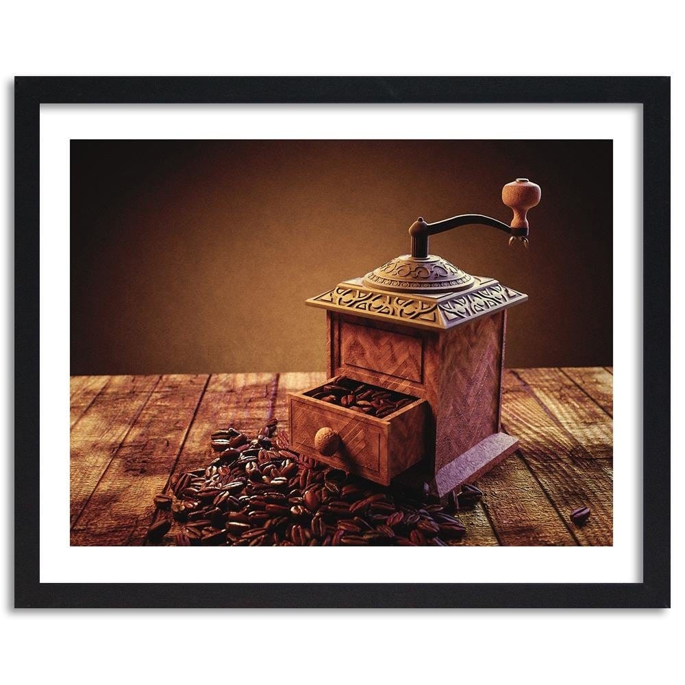 Glezna melnā rāmī - Coffee Grinder Home Trends