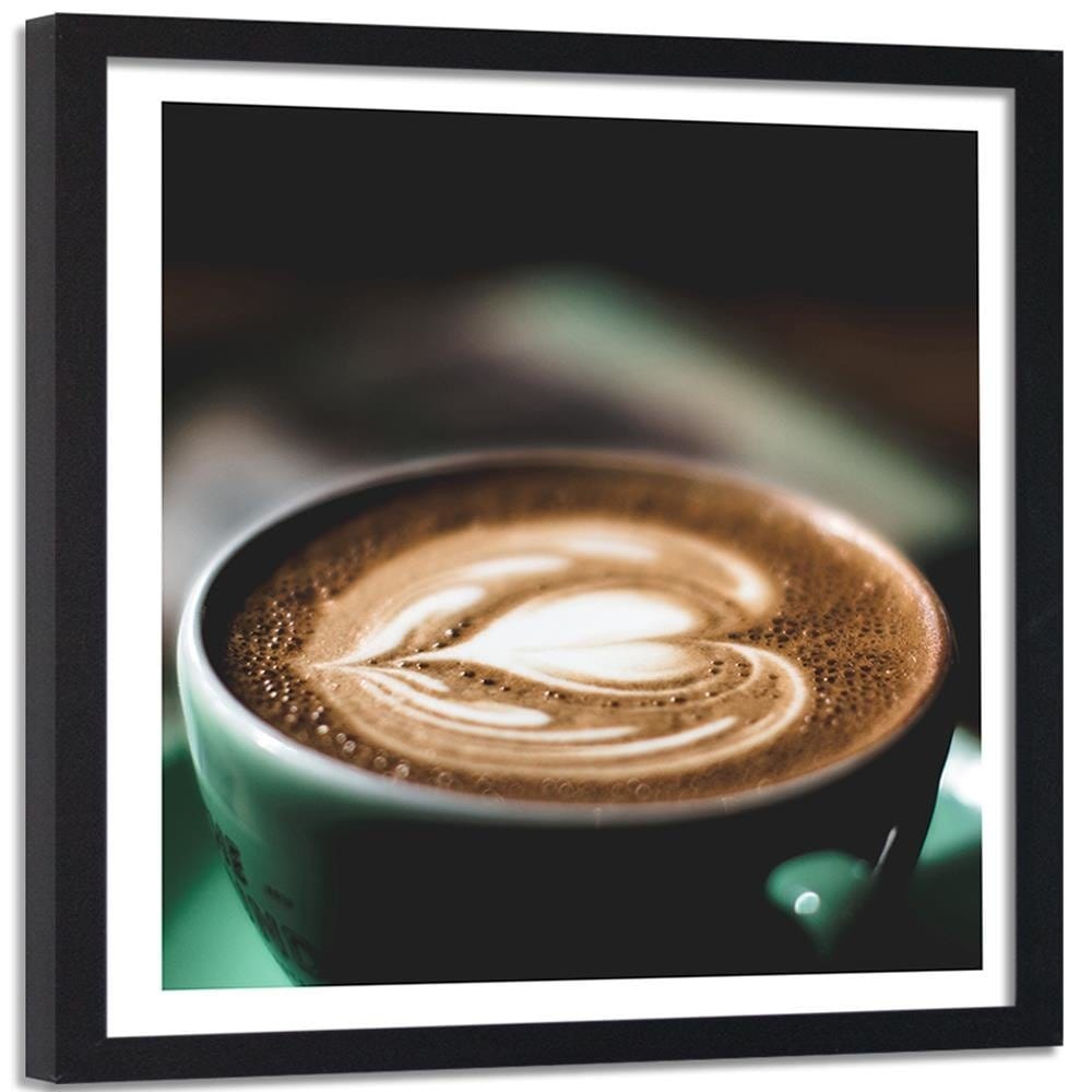Glezna melnā rāmī - Coffee With Heart Home Trends