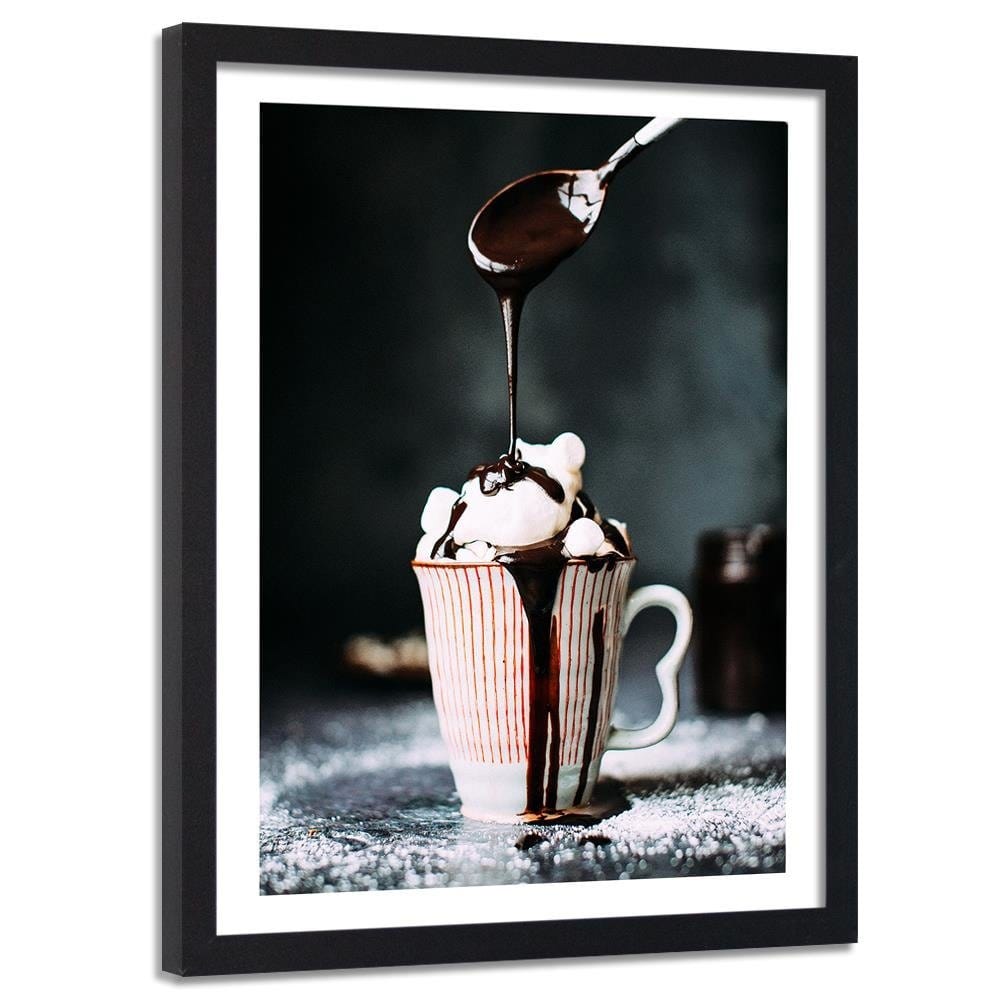 Glezna melnā rāmī - Coffee With Marshmallows Home Trends