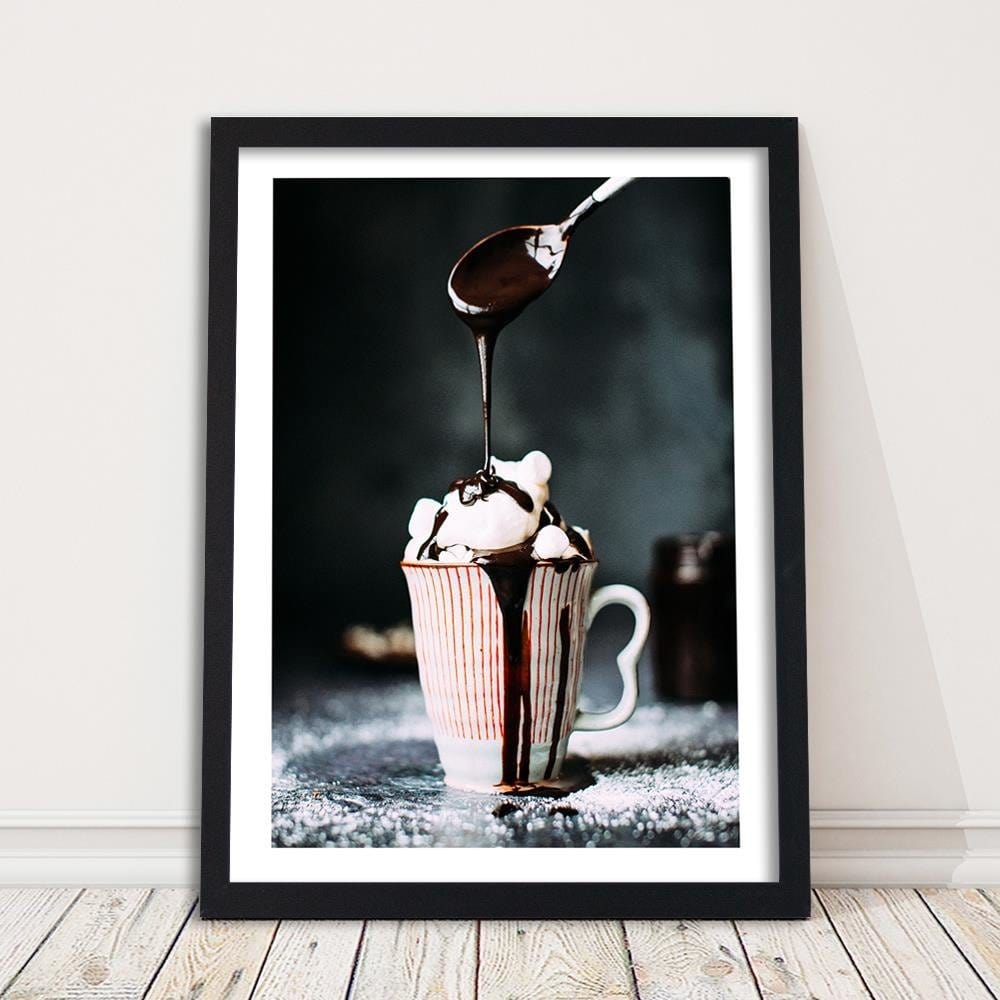 Glezna melnā rāmī - Coffee With Marshmallows Home Trends