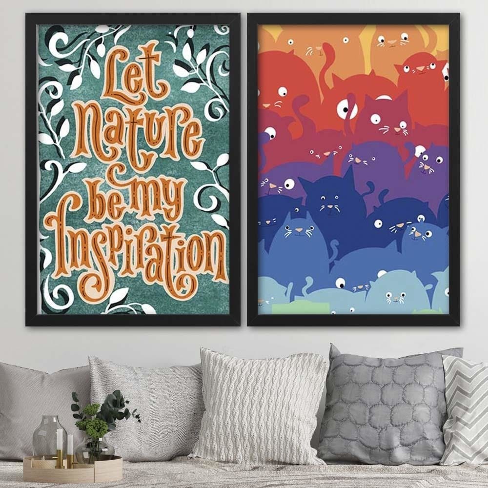 Glezna melnā rāmī - Colored Cats  Home Trends