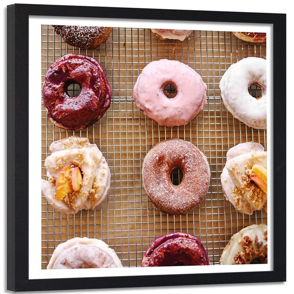 Glezna melnā rāmī - Colored Donuts Home Trends