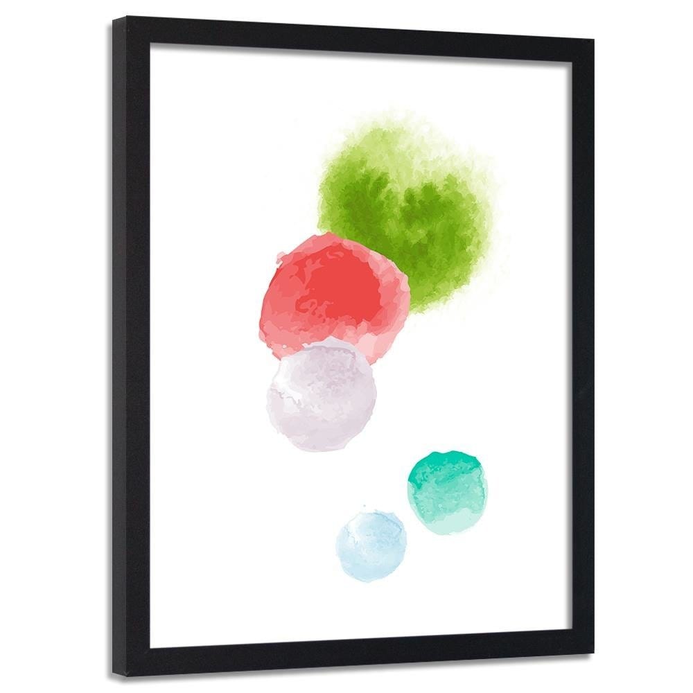 Glezna melnā rāmī - Colored Dots Home Trends