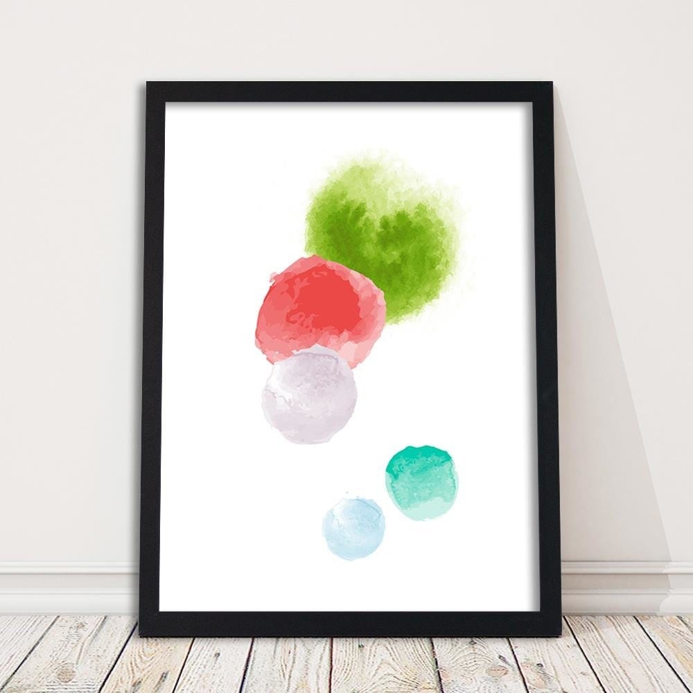 Glezna melnā rāmī - Colored Dots Home Trends