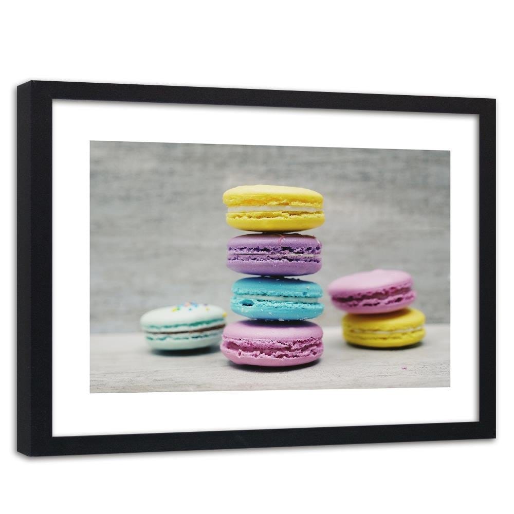 Glezna melnā rāmī - Colored Macaroon Home Trends