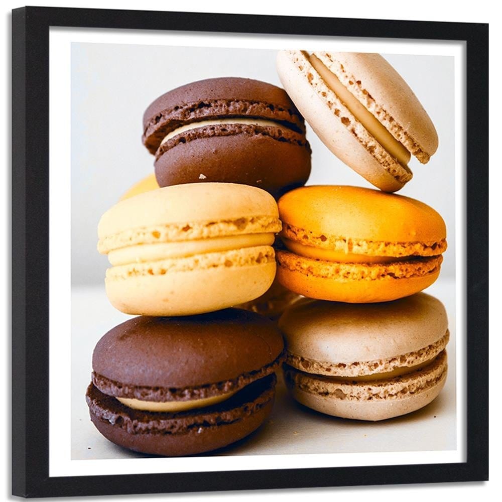 Glezna melnā rāmī - Colored Macaroons 2 Home Trends