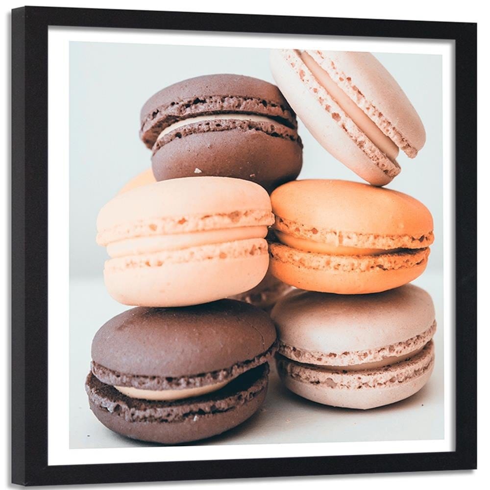Glezna melnā rāmī - Colored Macaroons 3 Home Trends
