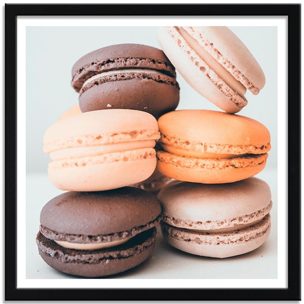 Glezna melnā rāmī - Colored Macaroons 3 Home Trends