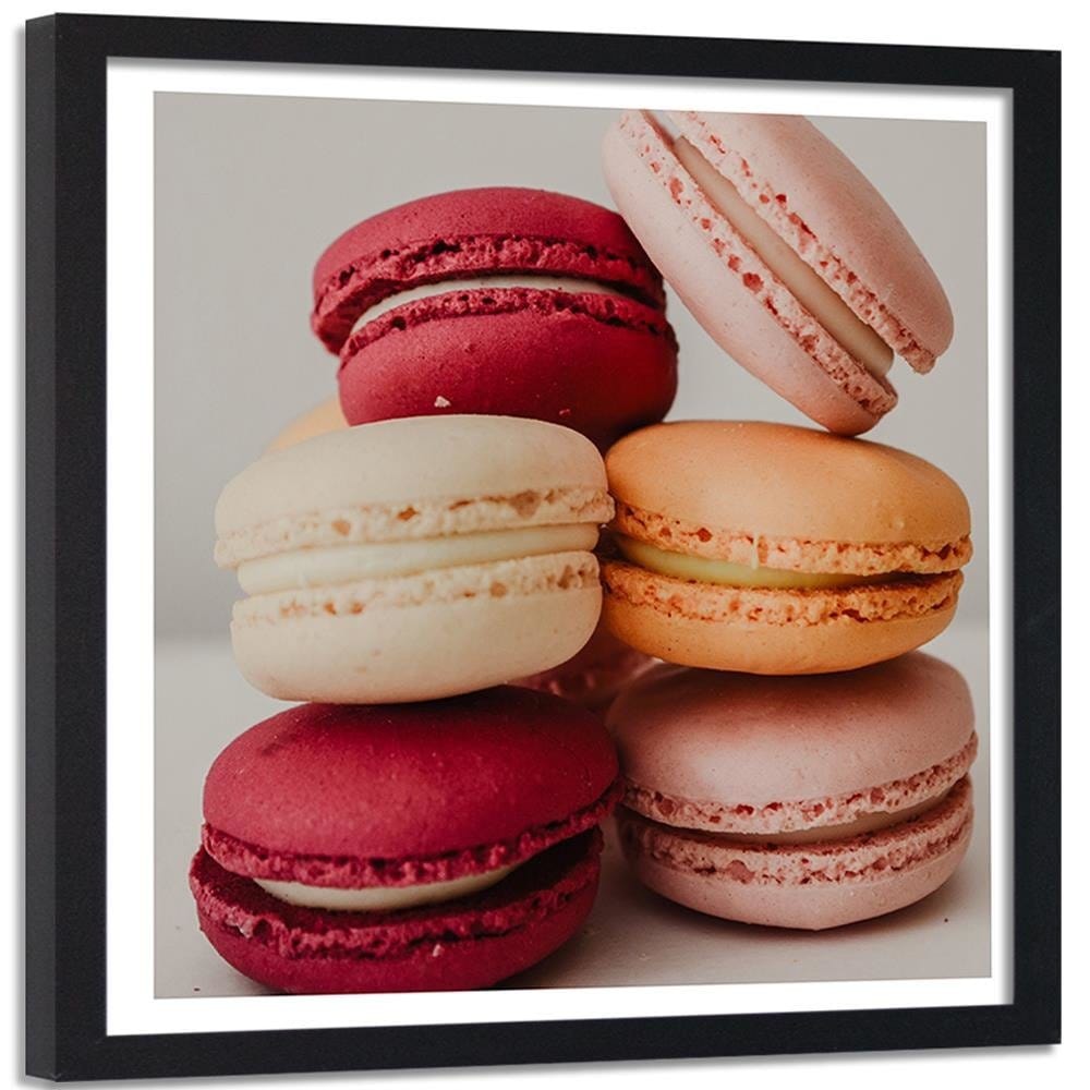 Glezna melnā rāmī - Colored Macaroons Home Trends