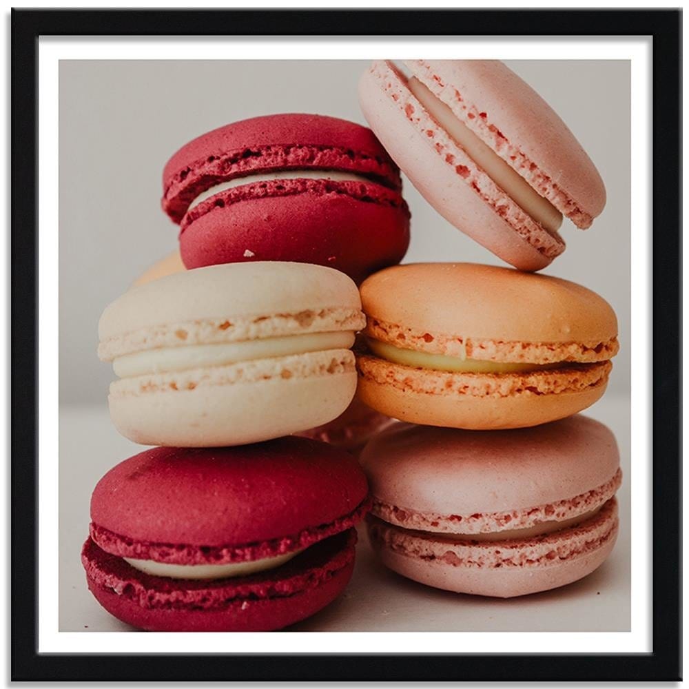 Glezna melnā rāmī - Colored Macaroons Home Trends