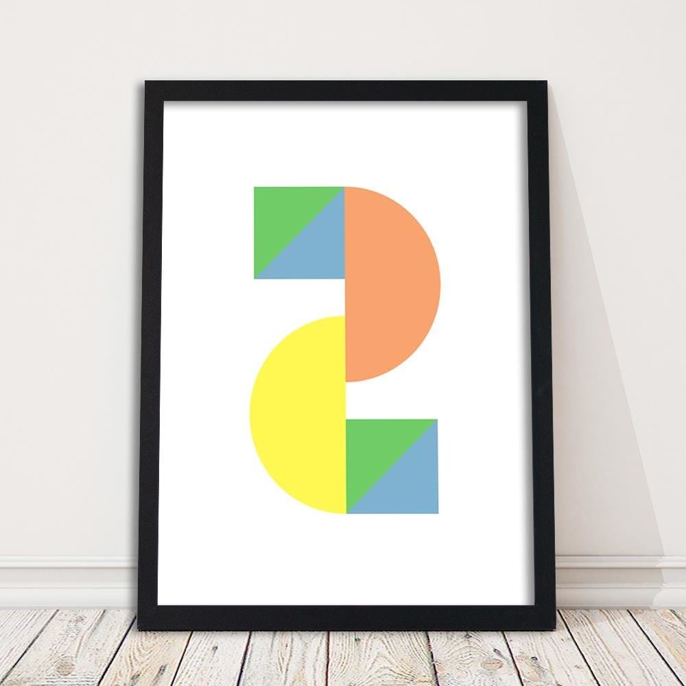 Glezna melnā rāmī - Colorful Geometric Figures Home Trends