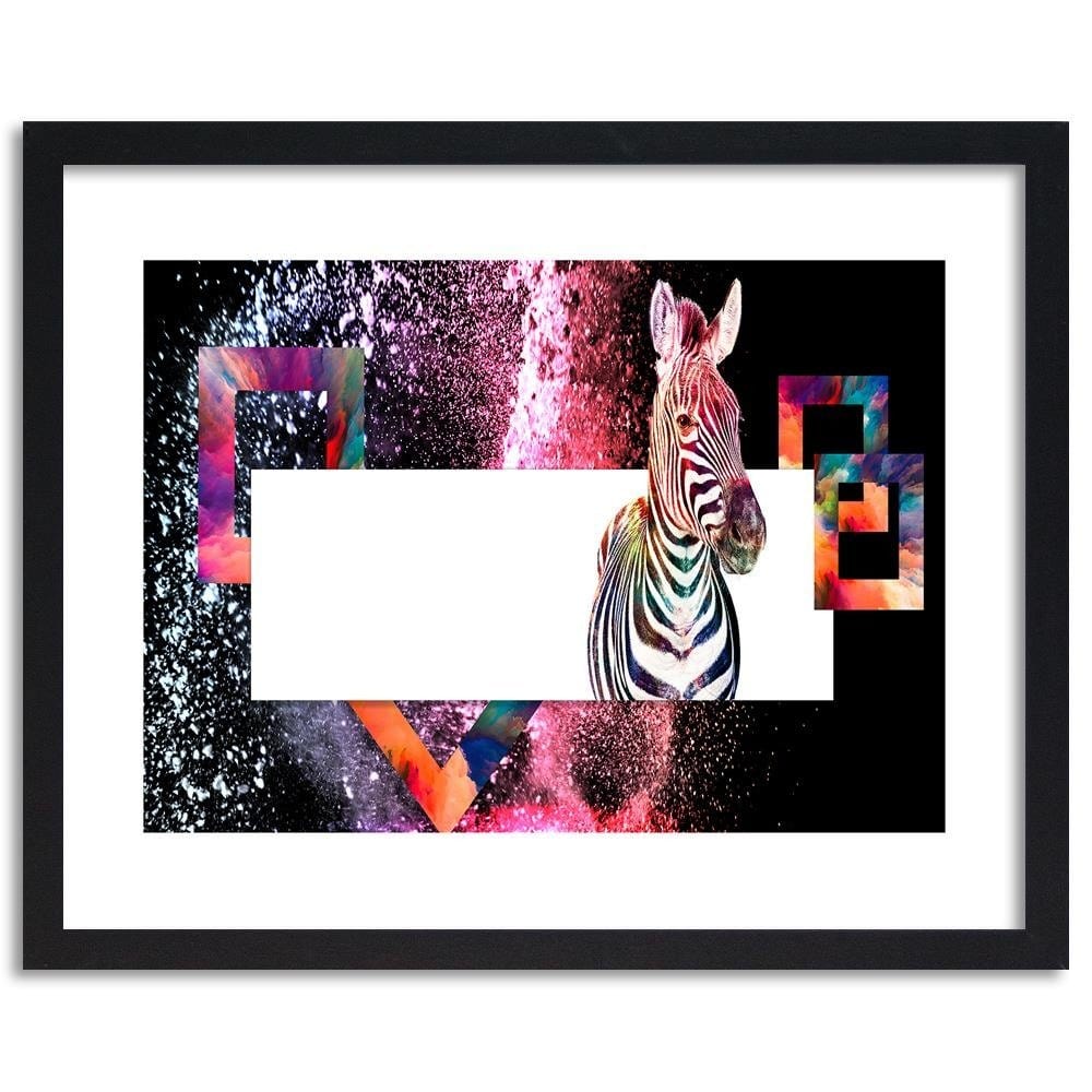 Glezna melnā rāmī - Colorful Zebra 2 Home Trends