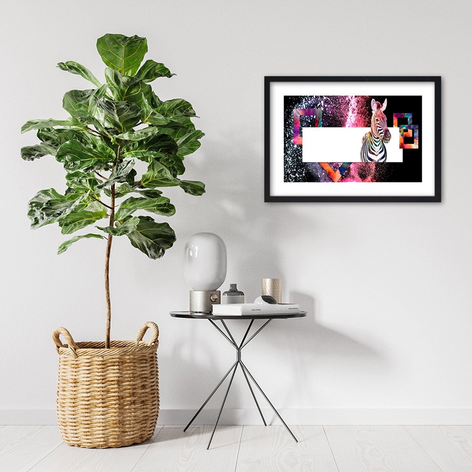 Glezna melnā rāmī - Colorful Zebra 2 Home Trends