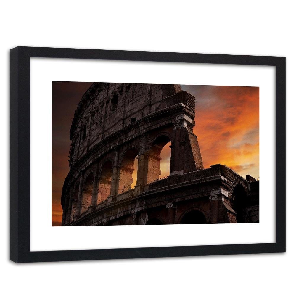 Glezna melnā rāmī - Colosseum At Dusk Home Trends