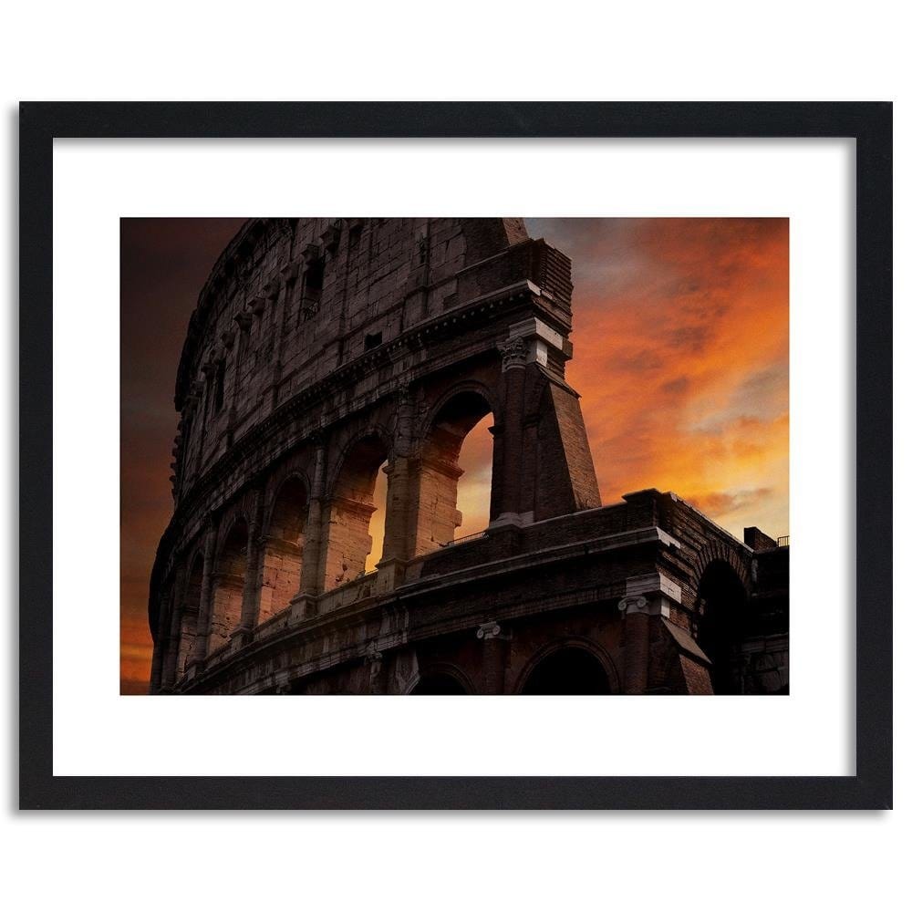 Glezna melnā rāmī - Colosseum At Dusk Home Trends