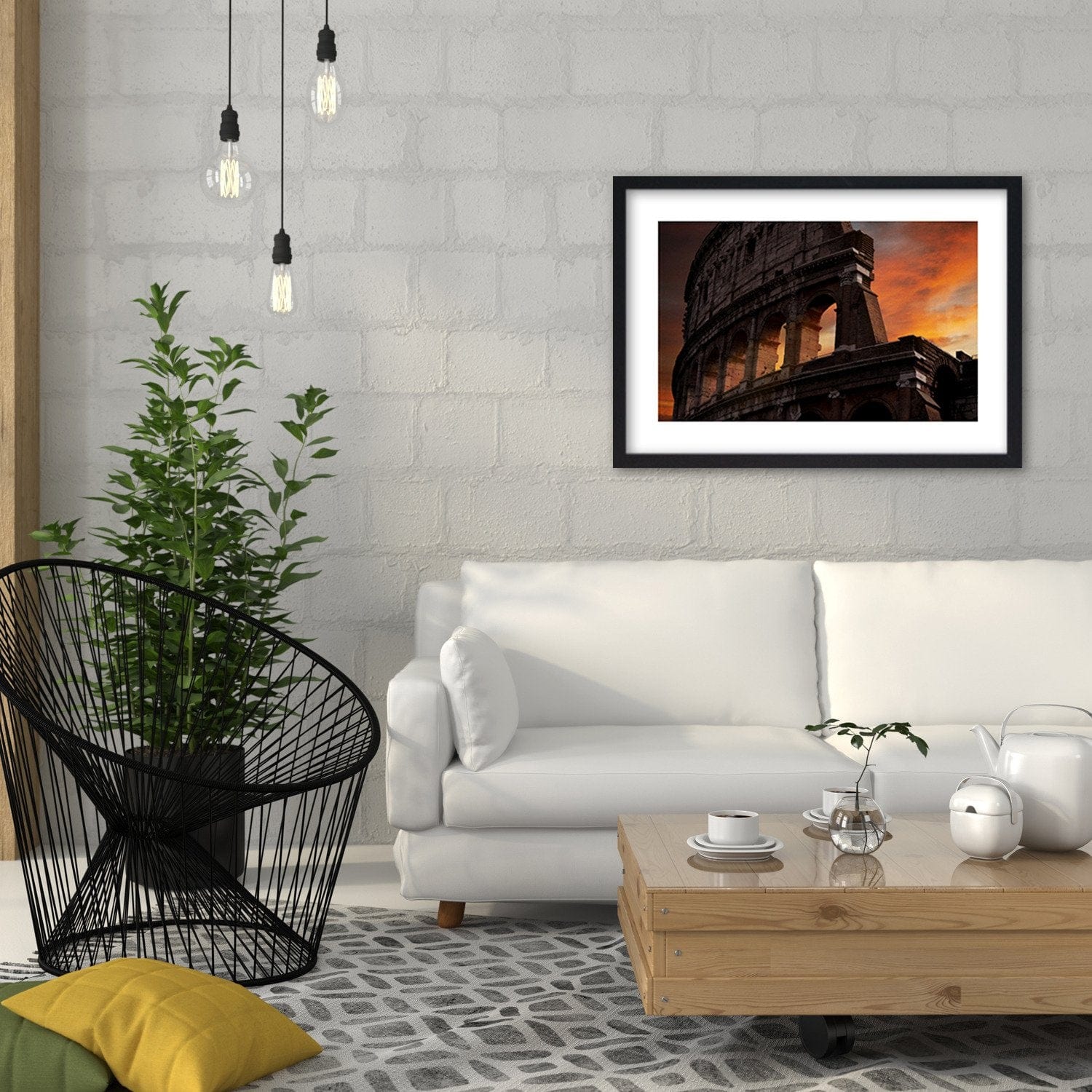 Glezna melnā rāmī - Colosseum At Dusk Home Trends