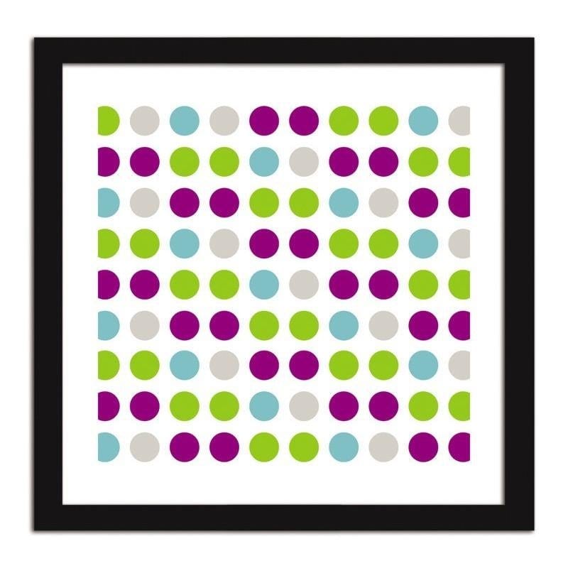 Glezna melnā rāmī - Colourful dots Home Trends