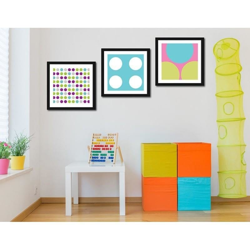 Glezna melnā rāmī - Colourful dots  Home Trends