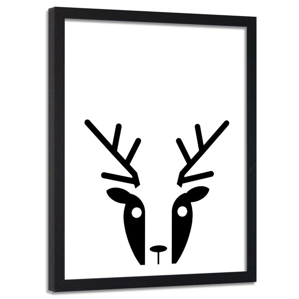 Glezna melnā rāmī - Contrast Deer Home Trends