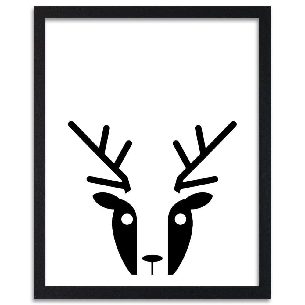Glezna melnā rāmī - Contrast Deer Home Trends