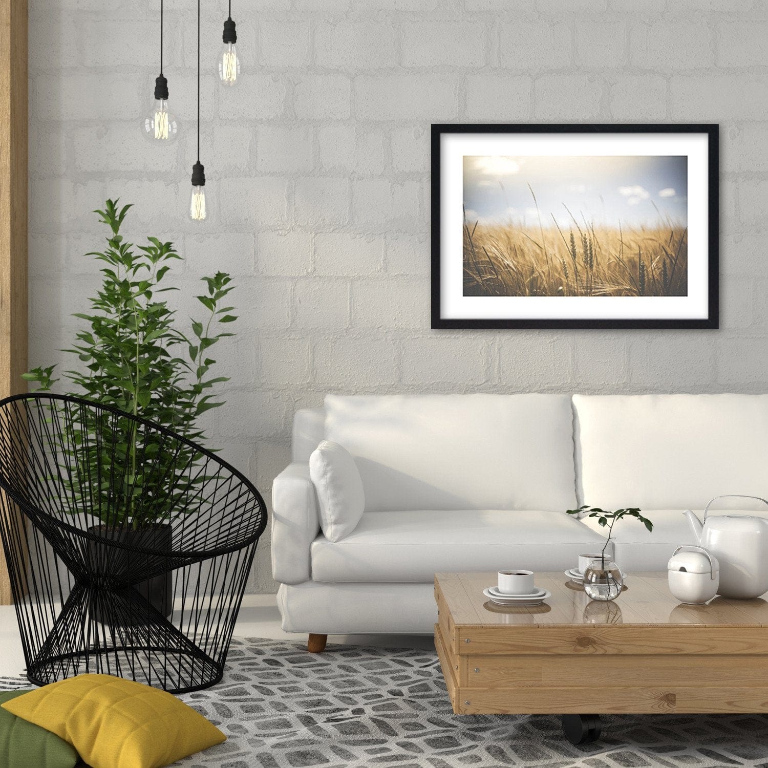 Glezna melnā rāmī - Corn In The Sun 3 Home Trends