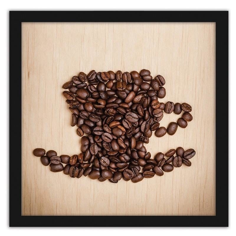 Glezna melnā rāmī - Cup of coffee beans Home Trends