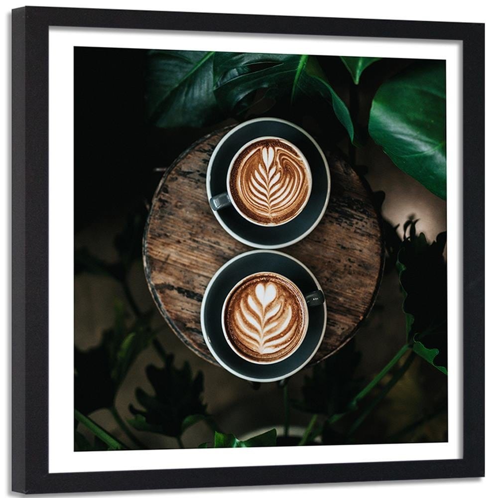 Glezna melnā rāmī - Cup Of Coffee With Decoration Home Trends