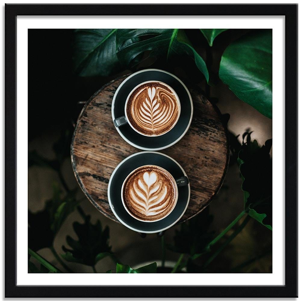 Glezna melnā rāmī - Cup Of Coffee With Decoration Home Trends